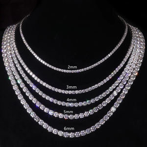 Collar y Pulsera de Tenis de Plata de Ley 925 con Baño de Oro y Rodio y Moissanita al por Mayor para Aniversario - Product Image 1