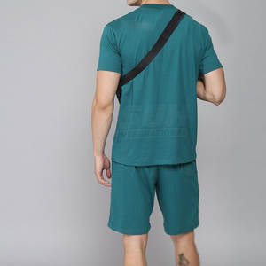ชุดเสื้อยืดและกางเกงขาสั้นผู้ชาย ผ้าฝ้าย 100% ระบายอากาศได้ดี น้ำหนัก 300 กรัม ผ้าถัก พิมพ์ลายด้วยความร้อน ไร้ตะเข็บ สำหรับใส่ลำลองในฤดูร้อน - Product Image 2
