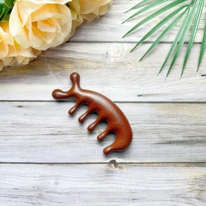 Masseur facial Gua Sha en bois rustique écologique avec artisanat en bois d'acacia massif pour la relaxation musculaire - Cadeau du Nouvel An - Product Image 1
