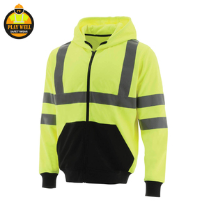 Ventes en gros de sweats à capuche de travail d'hiver personnalisés avec logo, haute visibilité, réfléchissants, fluorescents, pour les travailleurs - Product Image 4