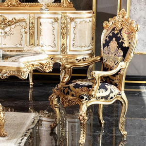 Juego de Comedor Estilo Palacio Real Turco Antiguo, Madera de Caoba Sólida Tallada a Mano, Muebles de Hotel de Lujo Cómodos - Product Image 3