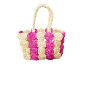 Handcrafted Banana Fiber Mini Tote <b>Basket</b> Floral Pattern Decorative Carry Bag Small Gift Organizer Eco Friendly Woven Handbag - Product Image 1