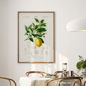 Arte Mural Moderno para Días Festivos, Ilustración Botánica de Limón, Póster Impreso en Lienzo, Decoración Minimalista Escandinava para Cocina - Product Image 3