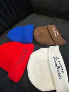 Bonnet décontracté en coton/élasthanne brodé personnalisé, motif dessin animé, tricot côtelé, revers pliable, casquette d'hiver pour le ski, les voyages et les sports - Product Image 2