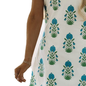 Customized Made Women Vintage Floral Print Bohemian Knee Length Short <b>Dress</b> Cotton Soft Eco-Friendly Natural Sorority Gift - Product Image 2
