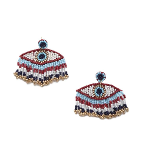 Pendientes de Moda con Cuentas de Semillas y Bordados, Joyería de Diseño Único, Pendientes Artísticos Hechos a Mano con Bordados de Cuentas de Semillas - Product Image 2