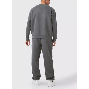 Ensemble de survêtements unisexes en coton 100% pour hommes, ensemble de survêtement uni, 2 pièces, sweat-shirt en molleton et pantalon de jogging - Product Image 6
