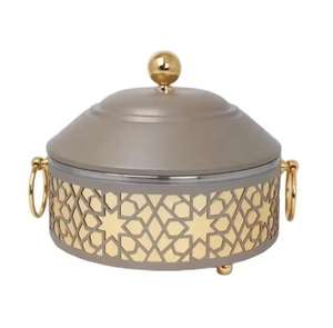 Recipiente de lujo para buffet de acero inoxidable con tapa, calentador de alimentos decorativo, plato para servir en hoteles y restaurantes - Product Image 2