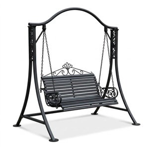 Banc balançoire de jardin victorien en fer forgé galvanisé à chaud, fait main, robuste, en métal, pour 2 personnes, pour extérieur - Product Image 1