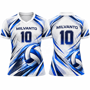 Camiseta de Voleibol Blanca Personalizada para Hombre y Mujer, Uniforme de Entrenamiento de Voleibol Unisex de Poliéster de Alta Calidad, Transpirable - Product Image 1