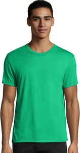 Hanes MO100 <b>Mens</b> T-<b>Shirt</b> Solid <b>White</b> Modal Triblend Fabric Crew Neck Tee Wholesale - Product Image 6