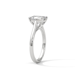 Brilliant Radiant Cut Lab Grown Diamond Solitaire <b>Ring</b> <b>Crafted</b> From 14K Solid White Gold GRA Certified Luxury Engagement Jewelry - Product Image 3