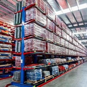 BHD Vietnam Hot Selling Steel Made Customized Length Upright RAL5017 Cantilever Rack For Warehouse Stock Management Wholesale - Product Image 4
