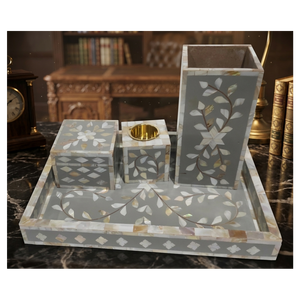 Juego de Regalo de Lujo: Quemador de Incienso Bakhoor con Incrustaciones de Madreperla, Diseño de Mosaico, Soporte Mabkhara Lubandan Mubkhar con Bandeja - Product Image 3