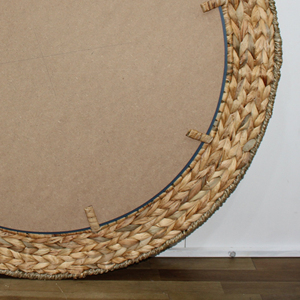 Natural Water Hyacinth Rustic <b>Round</b> <b>Wall</b> <b>Mirror</b> Handwoven Decorative Frame for Boho Home Living Room Decor - Product Image 4