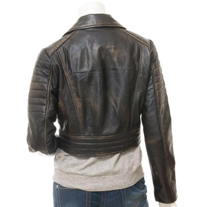Women's Premium Sheep Skin Leather Motorcycle Jacket Quilted <b>Waterproof</b> Breathable <b>Winter</b> Zipper <b>Coat</b> Stylish Warm Casual - Product Image 2