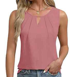 Camisetas sin mangas para mujer con logotipo personalizado OEM, producción en masa de alta calidad, ligeras, de algodón, con encaje, cuello en V gótico - Product Image 6