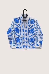 <b>Chinese</b> Style Embroidered Floral Cotton <b>Jacket</b> Mandarin Collar Full Sleeve Adult Spring Casual Outerwear - Product Image 2