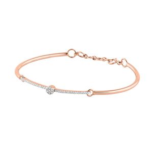 Pulsera de Diamantes Única Chapada en Oro Rosa con Corte Brillante Redondo y Engaste de Canal, Cadena Minimalista para Uso Diario de Mujer - Product Image 2