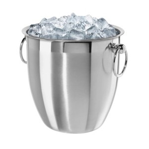 Stainless Steel Oval Ice <b>Bucket</b> <b>With</b> Hinged <b>Lid</b> Scoop Handle Insulated Wine Beer Cooler Beverage Tub For Bar - Product Image 2