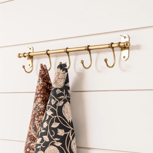 Classic Brass Clothes Hook Hanger 5 Hooks For bathroom Towel Clothes Hanging Holder Best Price & Superior Quality - Product Image 1