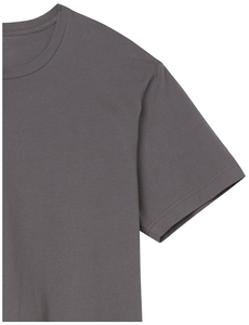 T-shirt gris à manches courtes pour homme, 100 % coton, col rond, coupe classique, jersey décontracté, couleur unie, design simple - Product Image 6