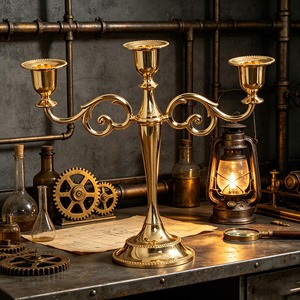 Luxury Gold Metal Three Pillar Candle Holder Stand Modern Decorative Piece Ideal For Dining <b>Table</b> Festive And Event Decoration - Product Image 6