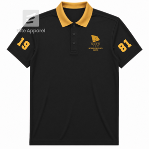 Custom NCBW 100 <b>Black</b> <b>Women</b> Sorority Breathable <b>Polo</b> <b>Shirt</b> with Embroidered Logo Front <b>Black</b> gold casual short Sleeve for Female - Product Image 1