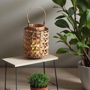 Lanterne en jacinthe d'eau tissée à la main, matériaux naturels rustiques, design élégant, lanterne décorative écologique pour la décoration de la maison, style bohème - Product Image 4