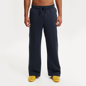 Pantalon de jogging décontracté en molleton à jambe droite, double taille, effet délavé et usé, avec logo personnalisé de haute qualité - Product Image 3
