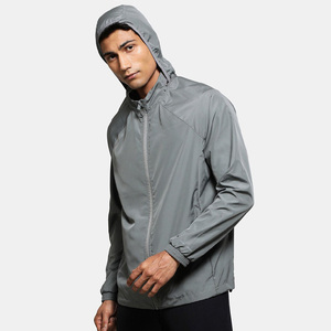OEM Men's <b>Lightweight</b> Hooded Windbreaker <b>Jacket</b> Full-Zip Raglan <b>Running</b> Outdoor Sports Skin Coat Wholesale Custom Logo Bulk - Product Image 4