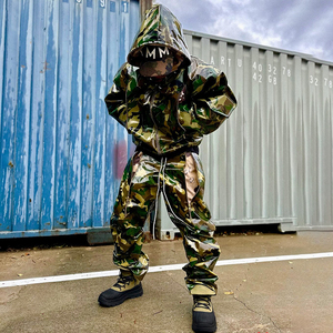 Ensemble de survêtement camouflage à capuche pour homme, streetwear, séchage rapide, polyester tricoté, deux pièces, vêtements d'automne - Product Image 3