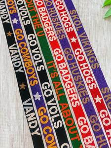 Correa ancha de vaquero con cuentas para bolso de estadio, cartera, día de partido, universidades, correa de bolso con cuentas personalizada - Product Image 4