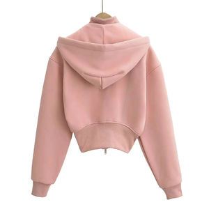 Sudadera corta con capucha para mujer, manga larga, estampado abstracto, tejido de poliéster, ropa informal de primavera - Product Image 3