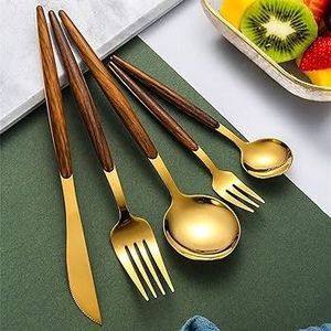 Ensemble de couverts classiques en or poli, inspiré du style royal, vaisselle de table haut de gamme - Product Image 4