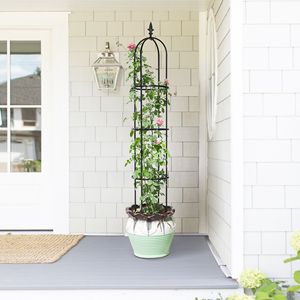 6,2 piedi leggero antiruggine giardino obelisco Trellis Stand in metallo rivestito in plastica alto traliccio torre recinzioni e cancelli - Product Image 3