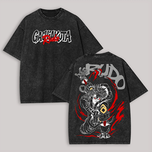 Camiseta Oversize de Algodón Estampada Personalizada de Alta Calidad con Diseño Gráfico de Peces Japoneses en la Espalda, Estilo Urbano, Ajuste Holgado y Transpirable - Product Image 1