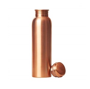 Traditional Pure Copper Water Bottle Handmade Ayurvedic Reusable Drinking Bottle Copper Bottle For <b>Men</b> Women Office Travel Gym - Product Image 2