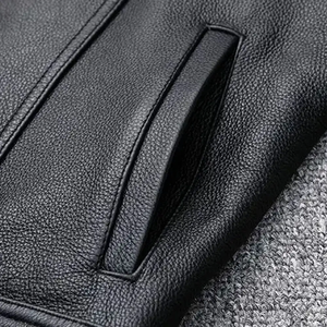 Men's <b>Black</b> PU Leather <b>Vest</b> Stand Collar Moto Biker Style Button Front Solid Color Regular Length Outerwear Autumn Wear - Product Image 3