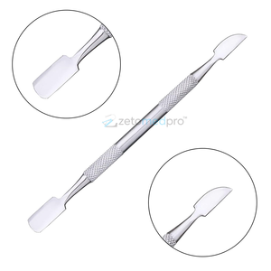 Pousse-cuticules en métal pour salon, outil professionnel de manucure et pédicure, en acier inoxydable - Product Image 2