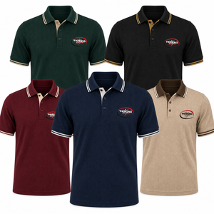Polo en jacquard pour homme avec logo personnalisé, tissu texturé de qualité supérieure, manches courtes, broderie, polo décontracté de golf, fabricant - Product Image 5