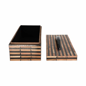 Brick Pattern Wooden Storage <b>Box</b> Perfect For Home Organization <b>Keepsakes</b> Accessories And Decorative Storage Wholesale From India - Product Image 2
