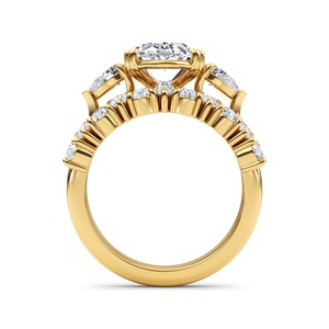 Anillo de Compromiso Encantador de Oro Rosa de 10K con 4.40 CTW de Diamantes Ovalados y en Forma de Pera Creados en Laboratorio para Mujer - Product Image 6