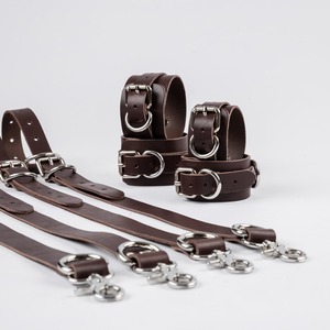 Ensemble de harnais de retenue en cuir véritable OEM d'usine, sangles réglables, menottes de bondage, jouets pour adultes RTTS-0112 - Product Image 5