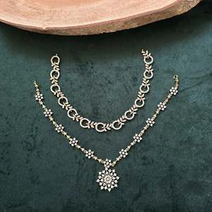 24K Gold & Rhodium Plated Bridal Jewelry Set-6 Piece Fine Earring Set for Daily Wear - Product Image 2
