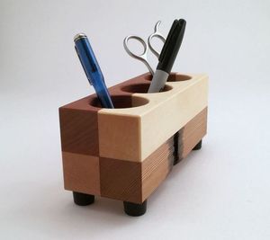 Support à stylos en bois naturel et organiseur de bureau pour stylos, crayons, marqueurs et accessoires de papeterie de bureau - Product Image 6