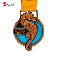 Médaille personnalisée, Médaille de récompense en verre teinté, Médaille de présentation, Médailles sportives en alliage de zinc pour marathon, course de 5 km