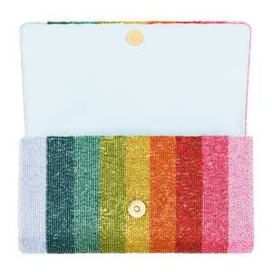 Bolso de Mano Casual Duradero con Asa de Cuentas Multicolor y Cristales de Lujo Hechos a Mano en India - Product Image 2