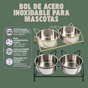 ชามสแตนเลสสำหรับสัตว์เลี้ยงยี่ห้อ Yommy ป้องกันการลื่นและหก ดีไซน์กันลื่น ทำความสะอาดง่าย สำหรับสุนัขและแมว - Product Image 3