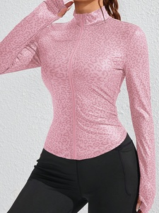 Women's Cottony-Soft 4-Way Stretch Zip-up Slim Fit <b>Workout</b> Athletic <b>Jacket</b> Lightweight Running Seamless Plus Size Yoga <b>Jacket</b> - Product Image 2